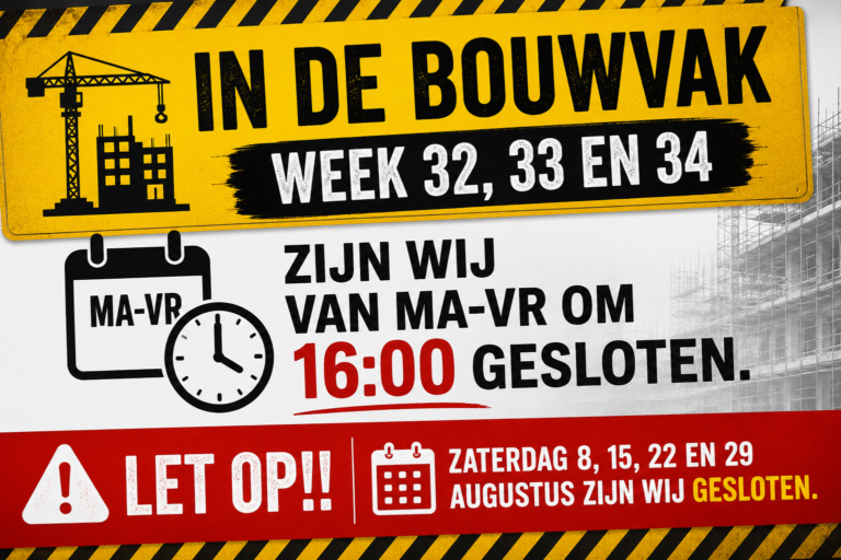 bouwvak gesloten
